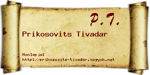 Prikosovits Tivadar névjegykártya